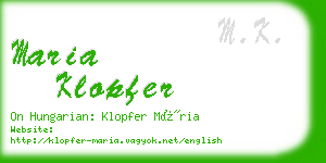 maria klopfer business card